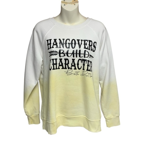 Time & Tru yellow ombré sweatshirt size large Yellowstone inspired - Picture 1 of 8